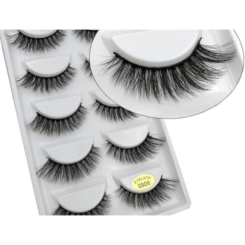 Kit de Cílios Postiço Natural 3D Extenção Mink Pares 5 pares - G603
