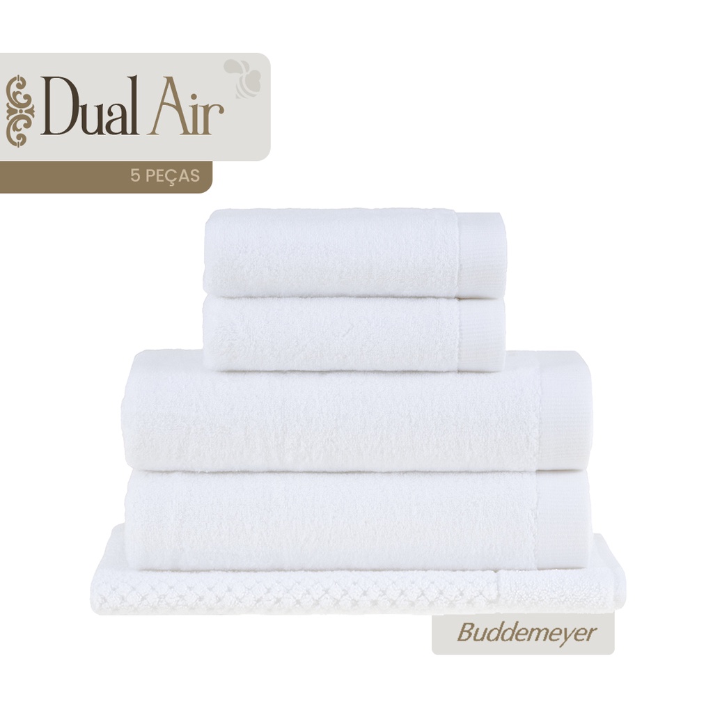 Jogo 5 Peças Toalha gigante Buddemeyer Dual air 100% algodão