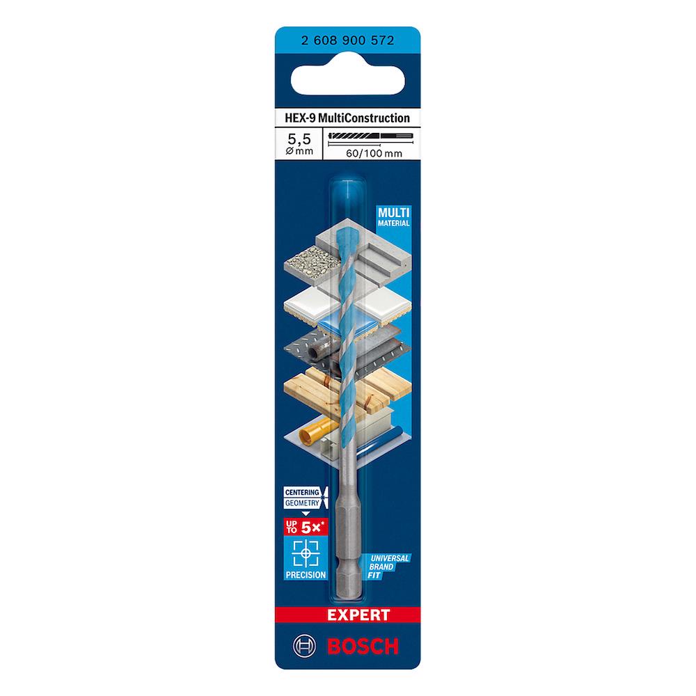 Broca Bosch EXPERT HEX-9 MultiConstruction Diâmetro5,5X60X100 mm