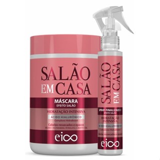 Eico Salão Em Casa Hidratação Intensiva Máscara Tratamento Hidratação 1kg + Spray Revitalizante Leave-in Protetor Térmico