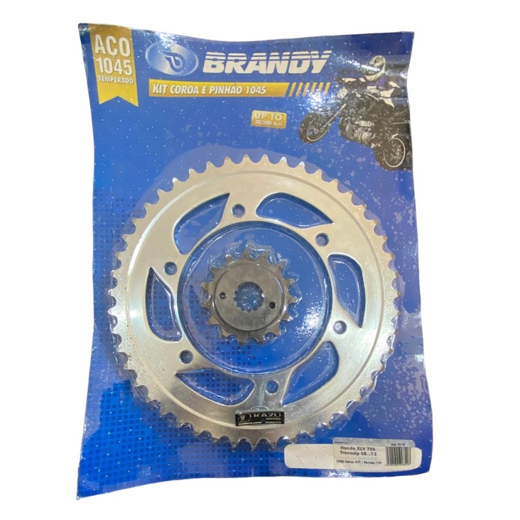 KIT COROA/PINHAO HONDA TRANSALP (47X15) BRANDY