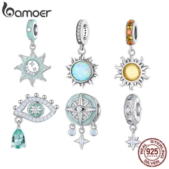 Bamoer 925 Sterling Silver Elegant Sun And Moon Pendant diy Gift Para Mulheres
