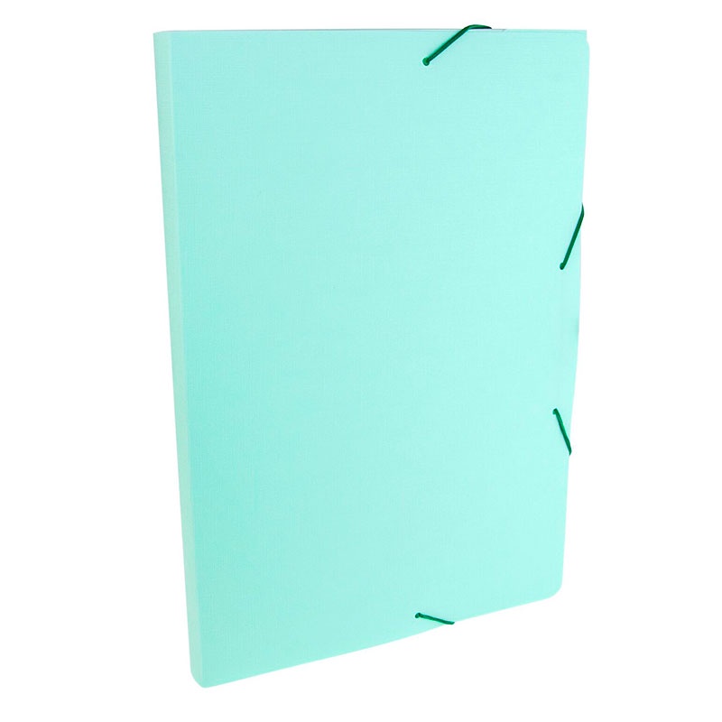Pasta com aba elástico ofício lombo 20mm Linho Serena verde pastel 0247.VP Dello - Stationery