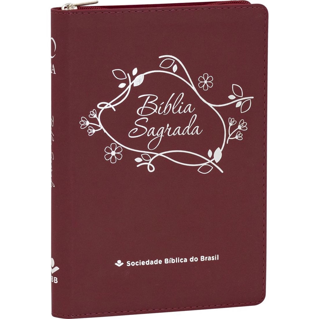Bíblia Sagrada ARA | Letra Grande | Zíper | Vermelho Flores em Oferta na Shopee