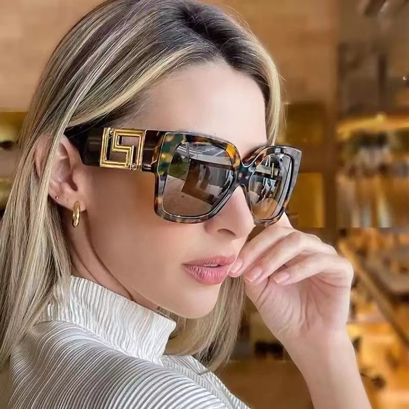 Nova Moldura Quadrada E Grossa Óculos De Sol Mulher De Luxo Tamanho Grande Vintage Shades