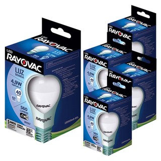 Lampada LED 4,9W Luz Branca 6500K Rayovac 5 caixas Bulbo Soquete E27 Luz Fria