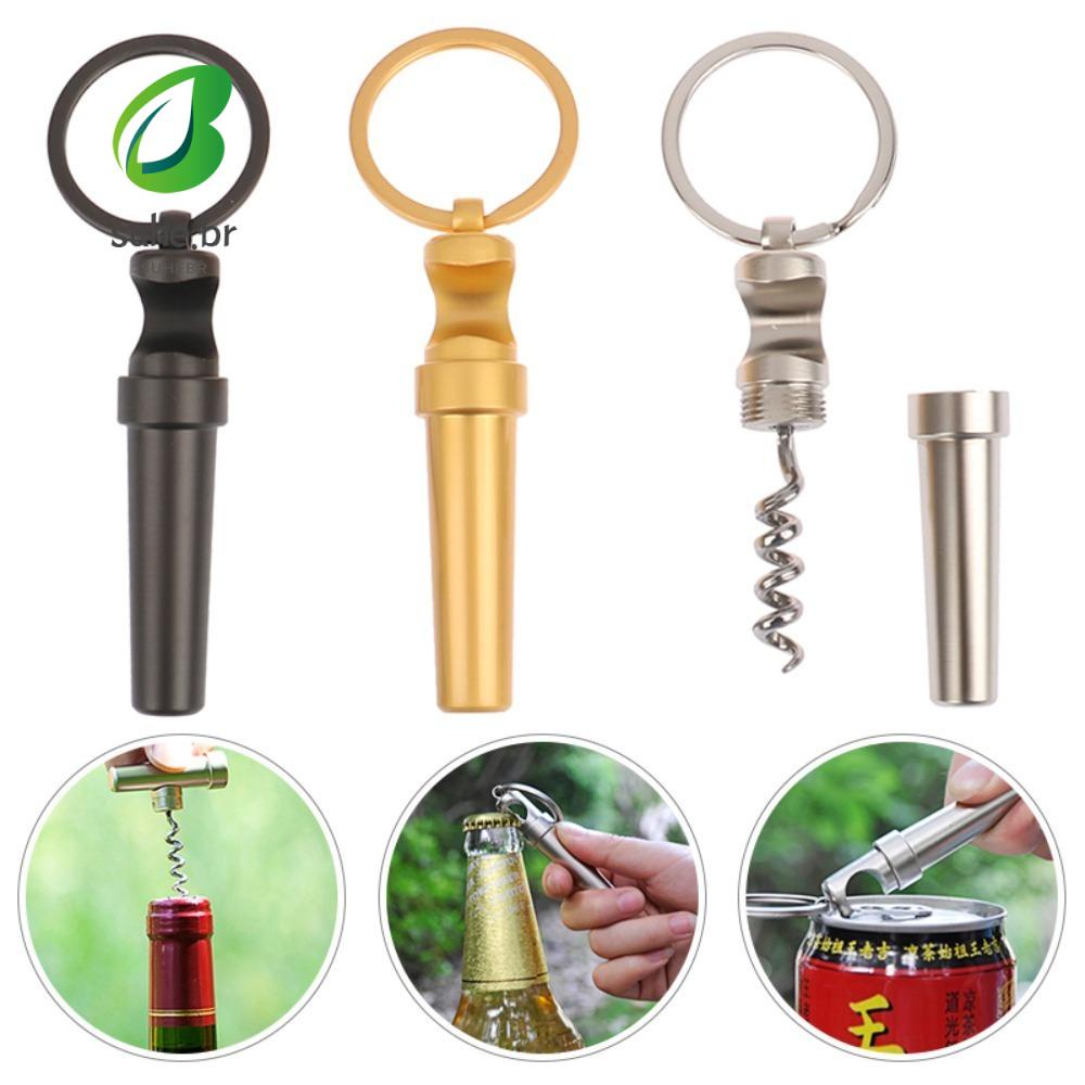 Saca-Rolhas SFBSF Mini-Chaveiro Portátil De Cerveja Para Vinho Abridor De Latas Multifuncional 3 Em 1