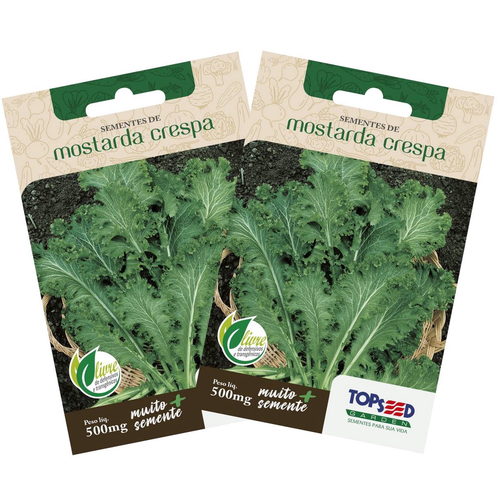 2X Sementes de Mostarda Crespa TOPSEED