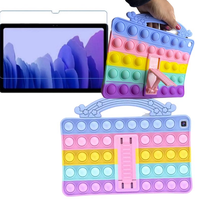 Capa Suporte infantil + Pelicula p/ Tablet Tab A7 Samsung Galaxy 10.4 T500 T505