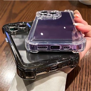 IPhone 14 13 Pro Max 12 11 pro Max X XR XS Max 7 8 plus se2020 capa transparente airbag câmera protetora preta clara para iPhone