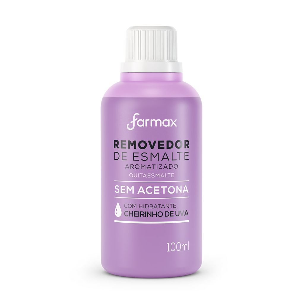 Removedor de Esmalte Farmax Sem Acetona Cheirinho de Uva 100ml