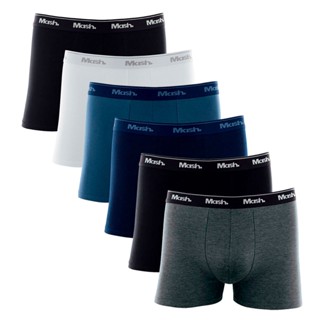 Kit com 6 Cuecas Boxer Cotton Plaus Size Mash