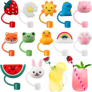 4Pcs Cute Straw Tips Cover Reusable Dust-Proof Plugs Para Festas De Canudos Presentes Portáteis Decoração De 6-8mm De Tamanho Pequeno