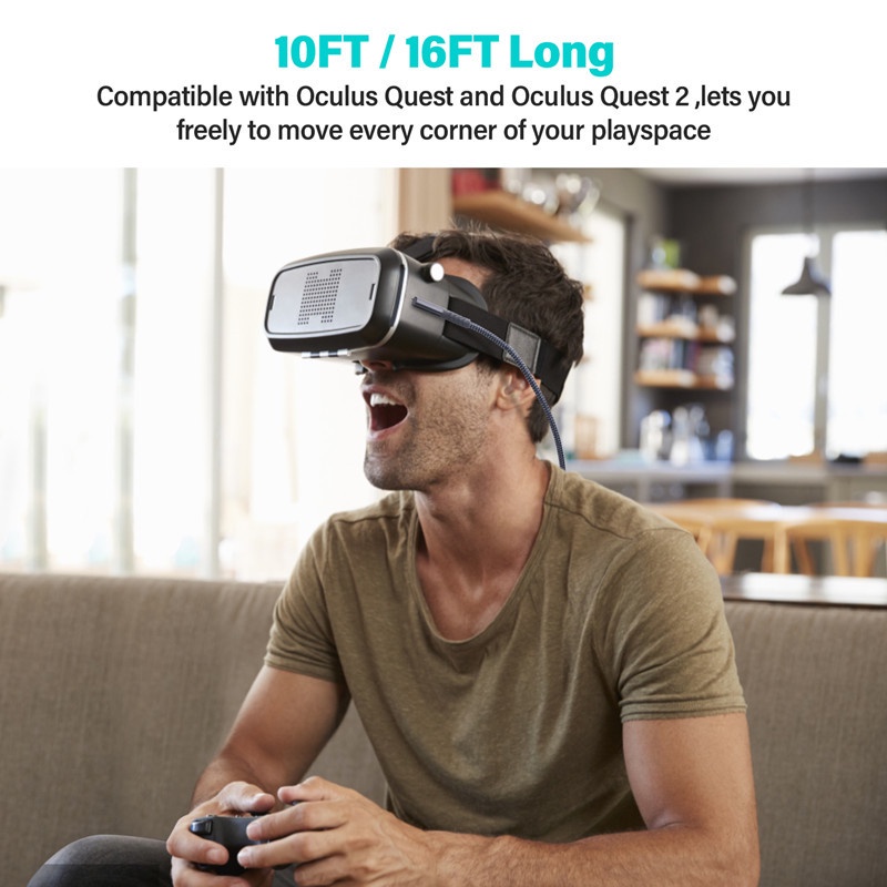 Cabo de conexão do dispositivo de cabo de dados tipo c Oculus Quest 2 Link Game Cable usb3.1 - detalhe