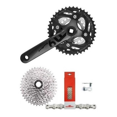 KIT SUNRACE 27V COM CASSETE M980 11-40D E PEDIVELA M910 40/30/22D