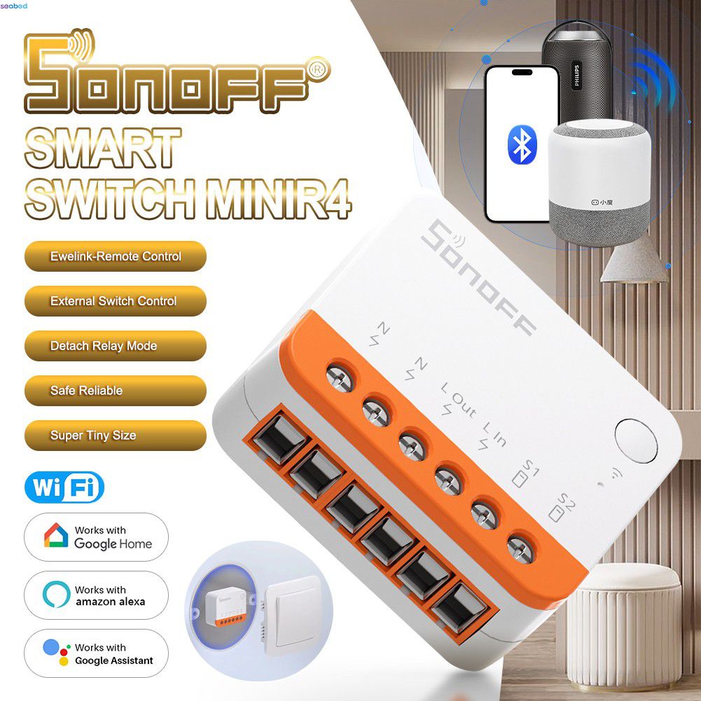 SONOFF Mini R4 WiFi Switch 2 Way Control Extreme Smart Home Module Controle Remoto Por Voz De Relé Com Alexa Google