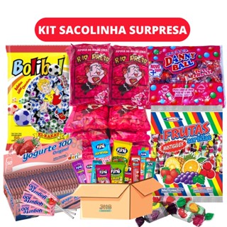 Kit Doces 50 Sacolinhas Surpresa Guloseimas Festa Infantil