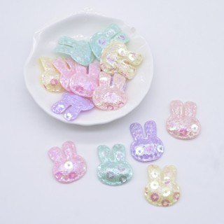 100Pcs 20 * 25mm Glitter Rabbit Applique Patches Acolchoados Para Roupas Chapéu Artesanato Suprimentos De Costura DIY Headwear Clipes De Cabelo Decoração De Arco