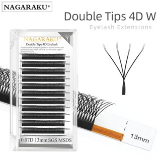 NAGARAKU Pontas Duplas 4D W Extensões De Cílios Em Forma Split Top 8 Pestanas Individuais Entrelaçadas