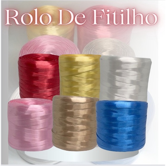 Fitilho colorido rolo  - Tamanho: 300 150 metros  - Cores Lisas