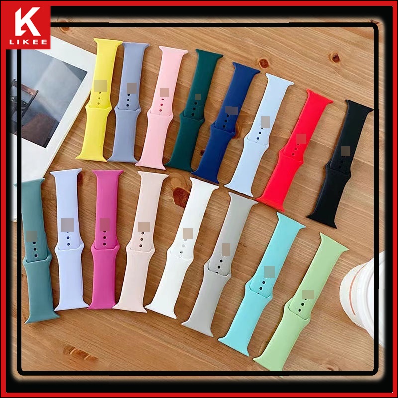 Novo Cor Correia De Silicone Para Relógio Apple 49MM 8 Ultra 42mm 45mm 41mm 38mm 44mm 40mm Faixa De Borracha Esportiva Smartwatch iWatch Série 8 7 6 se 5 4 3 LIKEE