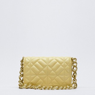 Bolsa de couro feminino ZARA e fita de corrente de metal de grande capacidade 2022