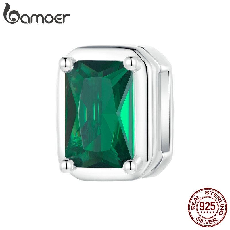 BAMOER 925 Sterling Silver Clip Esmeralda Prata Fivela De Para Acessórios De Moda Track - Fashion Accessories