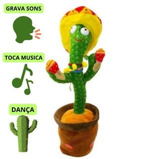 Brinquedo Cacto Dançante Falante Imita c/ Musicas Repete Falas em Oferta na Shopee