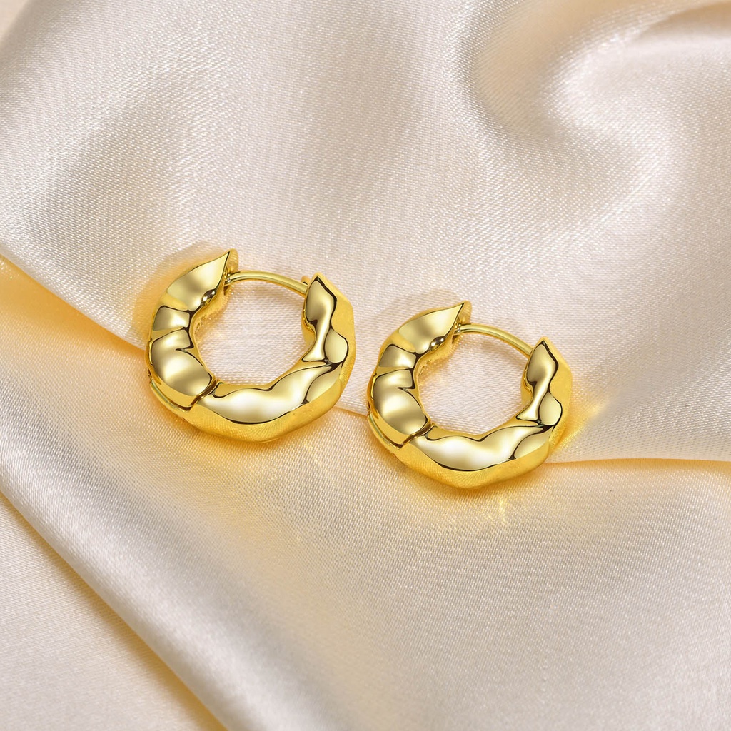 Brincos Vnox Gold Irregular Hoop Para Mulheres , Novos De Orelha Meninas Da Tendência Jóias De Festa em Oferta na Shopee