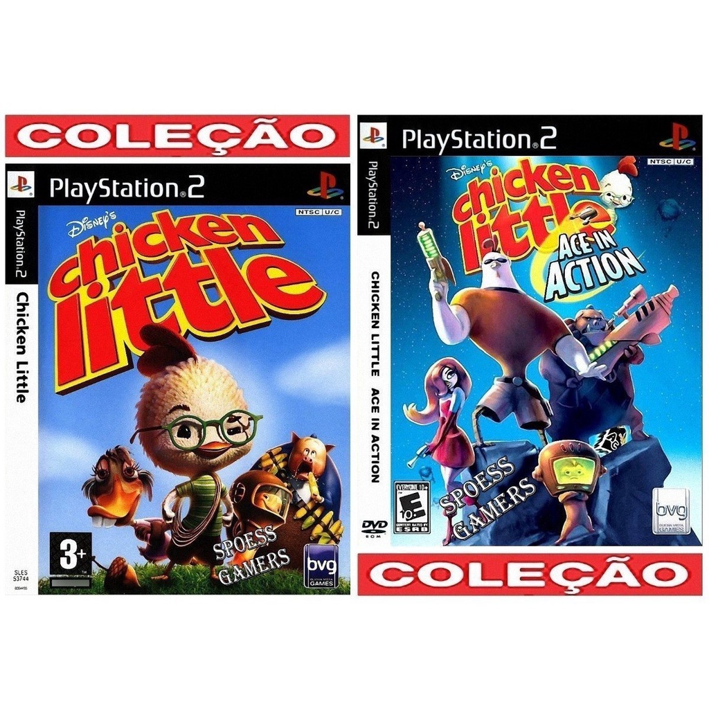 Jogo Ps 2 Disney's Chicken Little 1 E 2 Ps2 Coleção (2 Dvds)