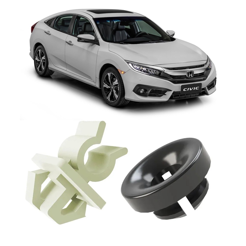 Kit Grampo Vareta Haste Capô Civic 12 13 14 15 16 17 18 19