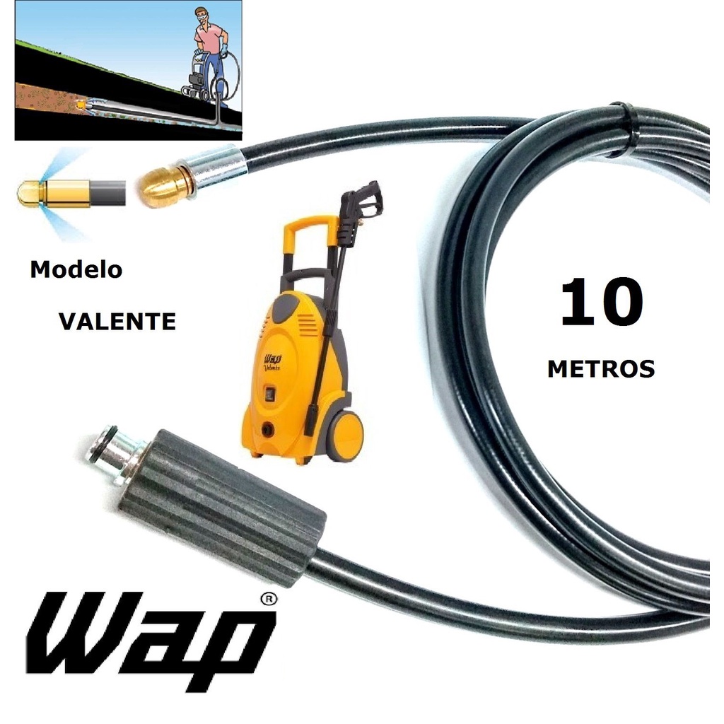 Mangueira desentupidora de tubulação WAP - 10 Metros - Wap VALENTE