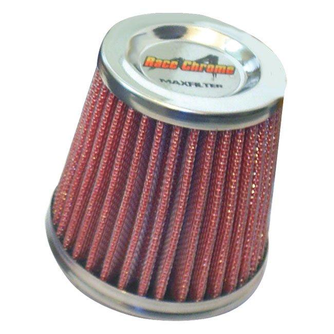 Filtro Esportivo Cônico Alumínio com Tecido Vermelho Lavável 52mm Turbo/Injeção Eletrônica Race Chrome