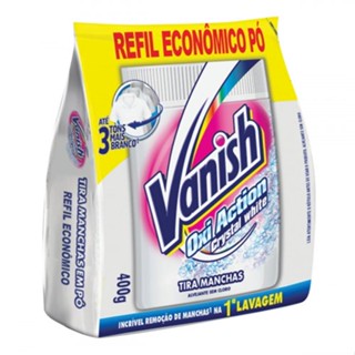 Tira-Manchas em Pó Refil para Roupas Brancas Vanish Oxi Action Crystal White 400g