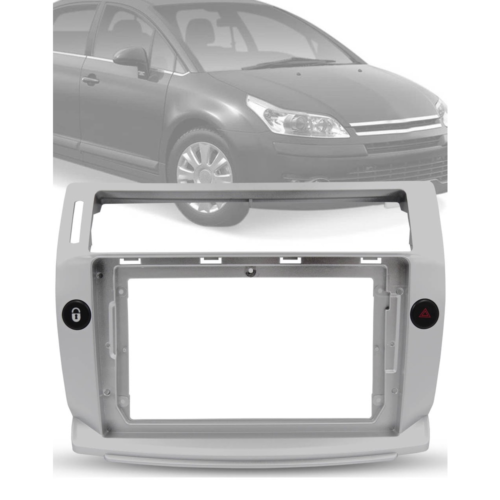 Moldura Painel 2 Din 9" Polegadas Citroen C4 Pallas 2008 até 2016