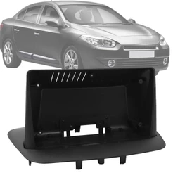 Moldura Painel 2 Din 9" Polegadas Fluence 2011 até 2017 Preto