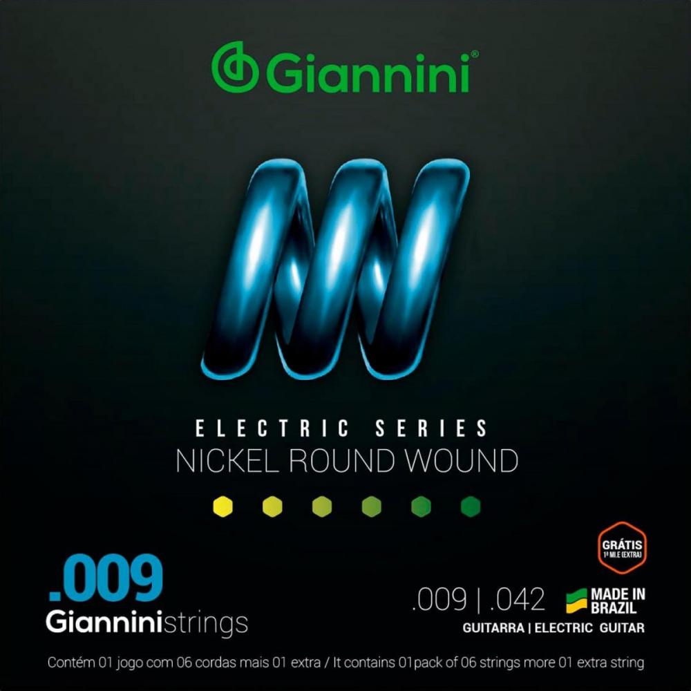 KIT 2 ENCORDOAMENTO GUITARRA GIANNINI GEEGST.9 NICKEL