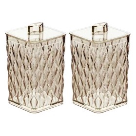 Kit 2 Porta Algodão Cotonete Glamour Ambar  Acrilico em Oferta na Shopee