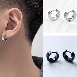 Brinco Masculino Argola Aço Inox Inoxidável Pequeno Grande Preto ou Prata Unissex