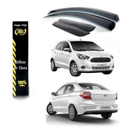 Super Defletor Calha de Chuva Ka Hatch 2016 a 2021 4 Portas Ecoflex