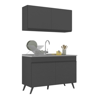 Armário de Compacta 2 peças Veneza Multimóveis MP2141.895 Preto em Oferta na Shopee