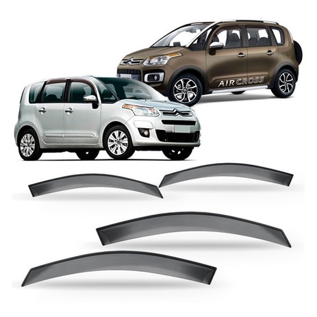 Calha de Chuva Defletor Citroen C-3 Picasso 2012 a 2019 4 Portas Ecoflex