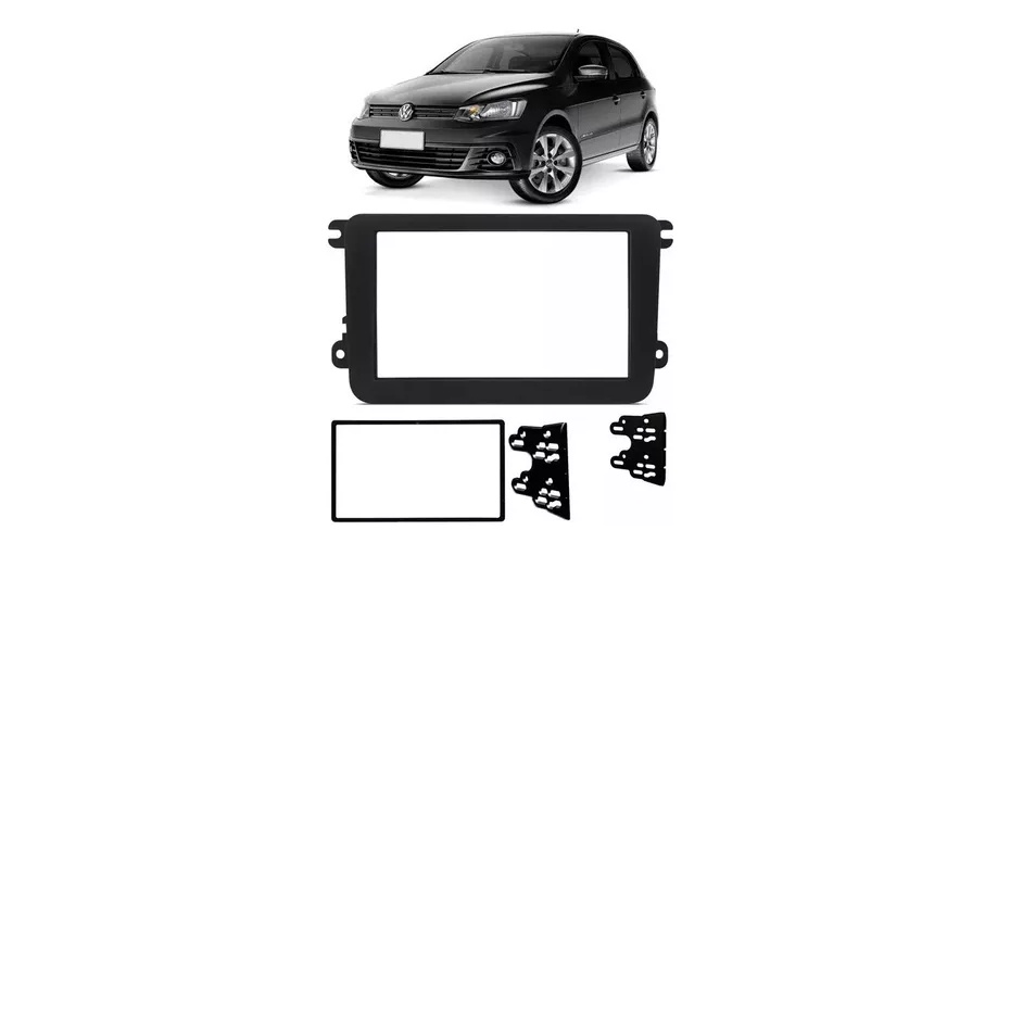 Moldura Para Painel Dvd Mp5 Multimidia 2 Din Gol G7 G8 Preto 2019