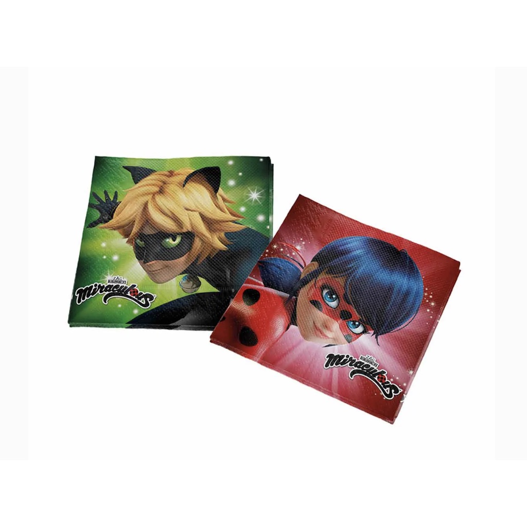 Guardanapo de Papel Festa Ladybug Cat Noir Fullprint 16 un Regina Festas - Inspire sua Festa Loja