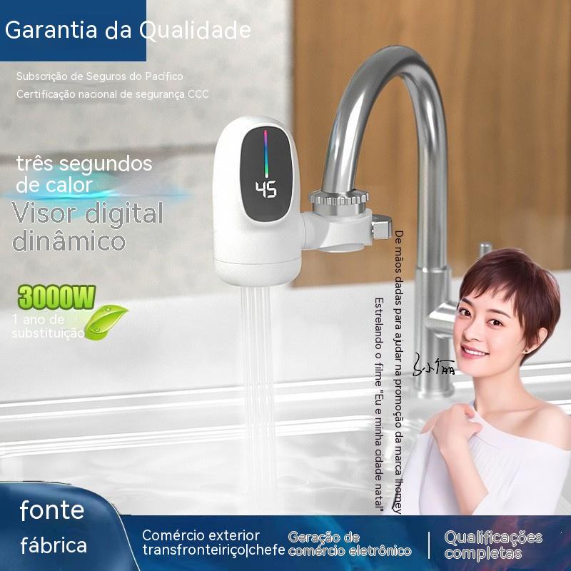Torneira de Água Quente Elétrica 110v Tipo Instantânea de Água Quente de Três Segundos Torneira de Água Quente Rápida de Instalação - Torneira de Display Digital Conectada Sem Conexão