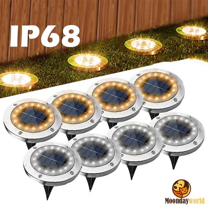 8 LEDs Lâmpada De Chão Com Energia Solar De Enterrada Para Uso Externo/Caminho/Decoração De Jardim
