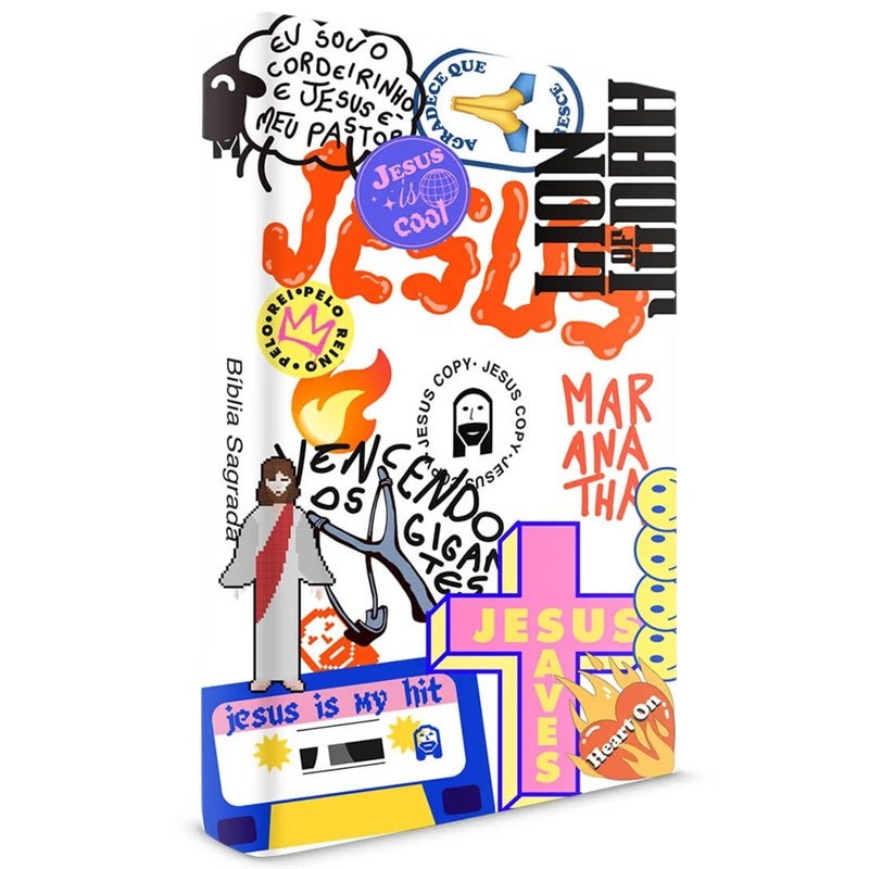 Bíblia Jesus Copy Sticker | NVI | Letra Normal | PJV | Capa Dura | Branca em Oferta na Shopee