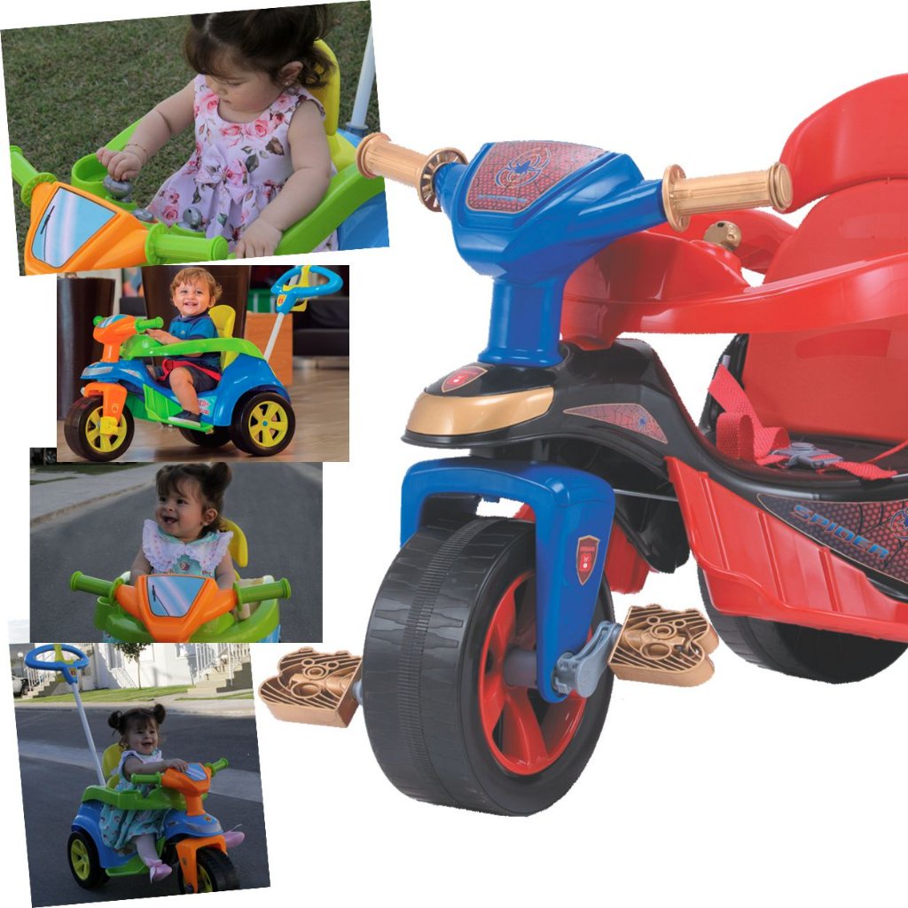 Detalhes do Carrinho de Passeio Pedal Biemme Triciclo Baby Trike Spider