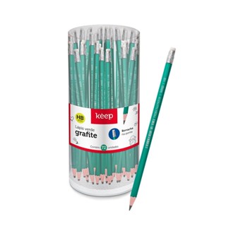 Lápis Preto HB com Borracha Pote com 72 Unidades Keep - EI098