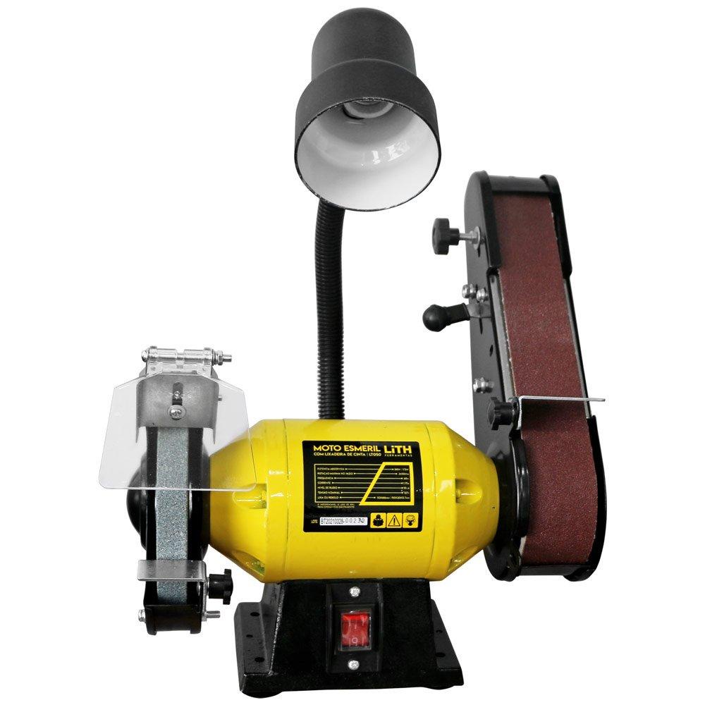 Moto Esmeril 220V 6" Polegadas Potência 375W 60Hz com Lixadeira de Cinta Com Luz Própria - Lith em Oferta na Shopee
